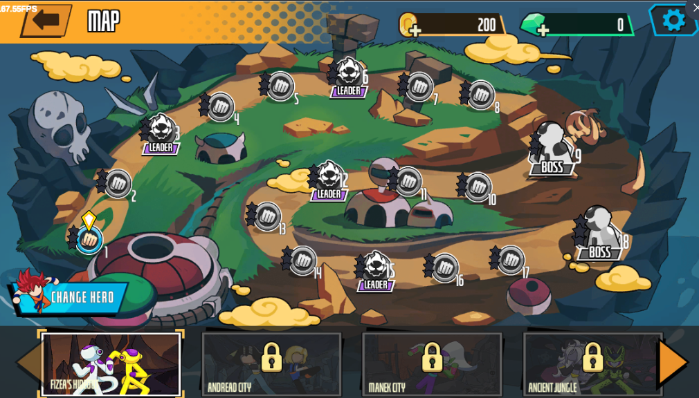 Stickman Warriors Map Selection