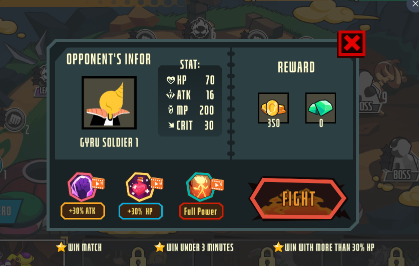 Stickman Warriors Opponent Selection